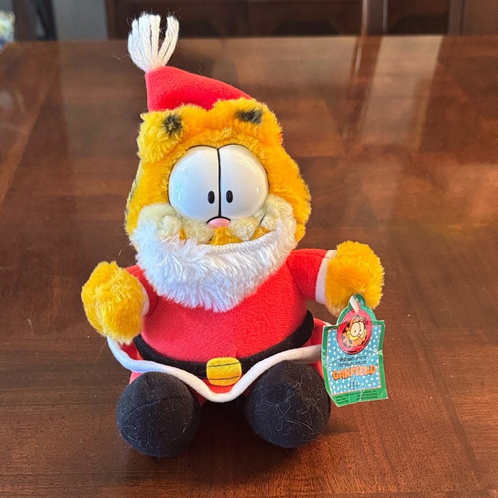 Garfield Santa Claus Christmas Plush Stuffed Toy Vintage Mcdonalds 1991